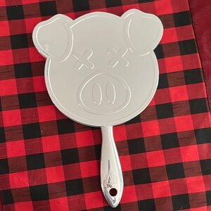 Silver Pig Face Hand Mirror